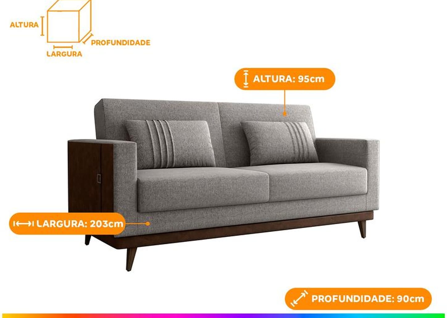 Sofá-cama 3 Lugares Casal Reclinável Facto e Linho Matrix Esther