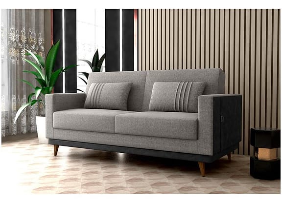 Sofá-cama 3 Lugares Casal Reclinável Facto e Linho Matrix Esther