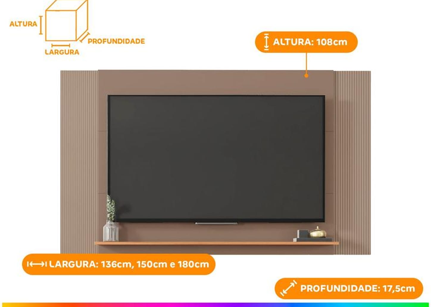 Painel para TV até 65” Caemmun Mondrian