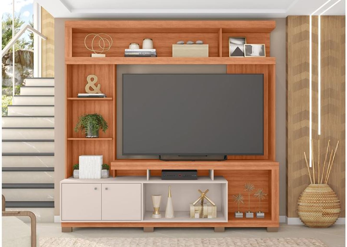 Estante 2 Portas 3 Prateleiras 4 Nichos Caemmun Formosa