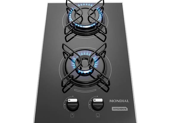 Cooktop 2 Bocas a Gás GLP Mondial Preto Acendimento Automático Portátil CTG-04