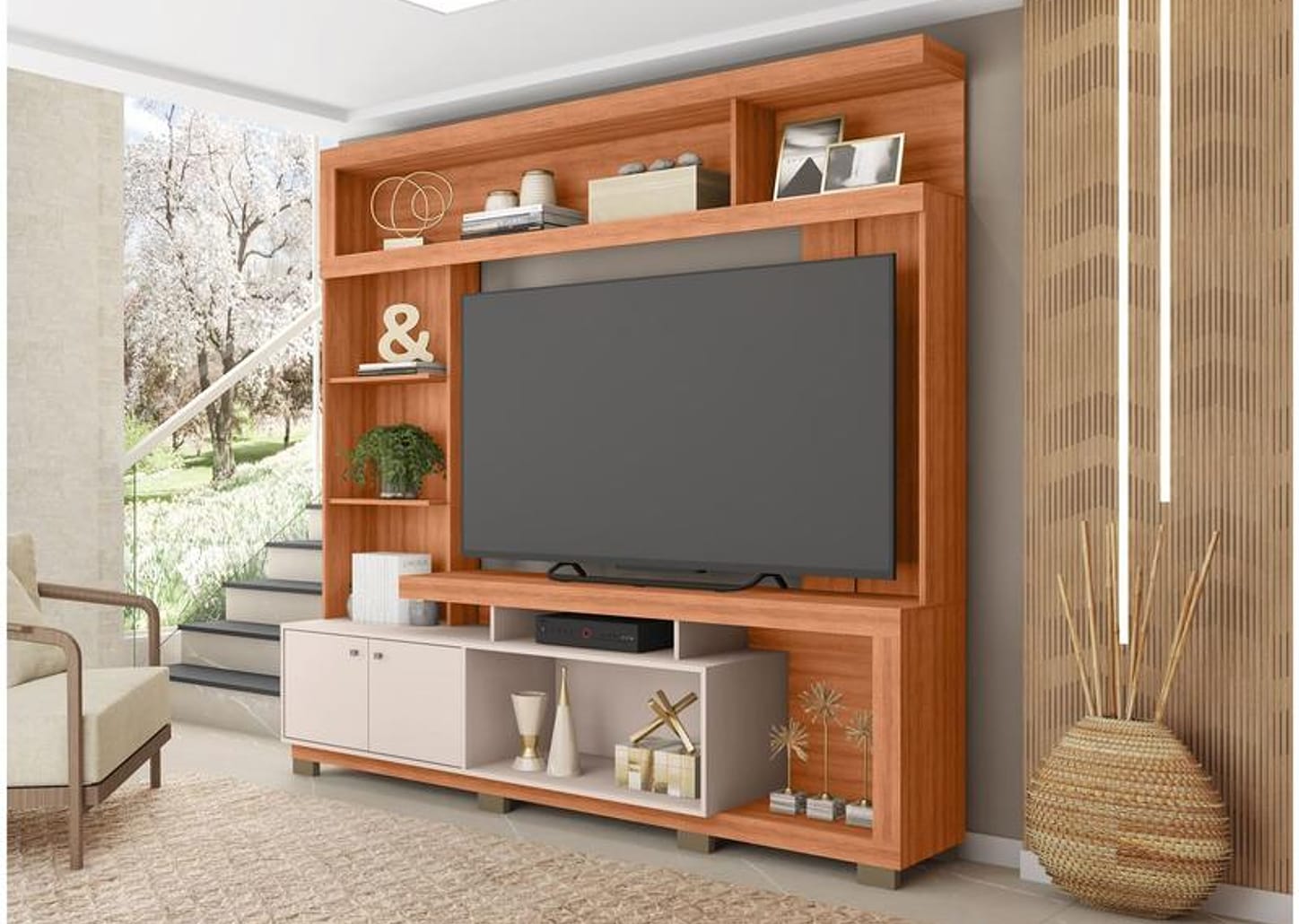 Estante 2 Portas 3 Prateleiras 4 Nichos Caemmun Formosa