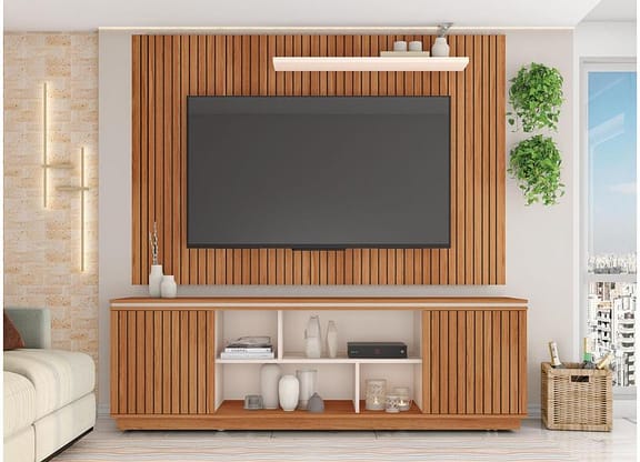 Rack para TV até 70" com Painel 2 Portas Caemmun Aegon