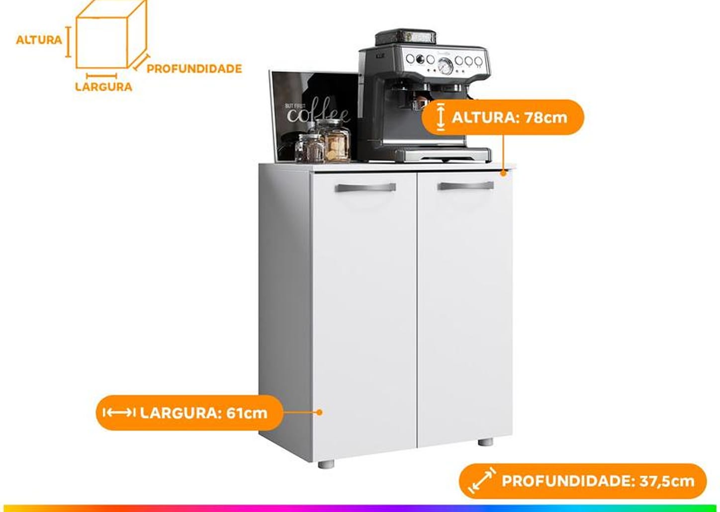 Balcão Multiuso Aramóveis Branco Denver