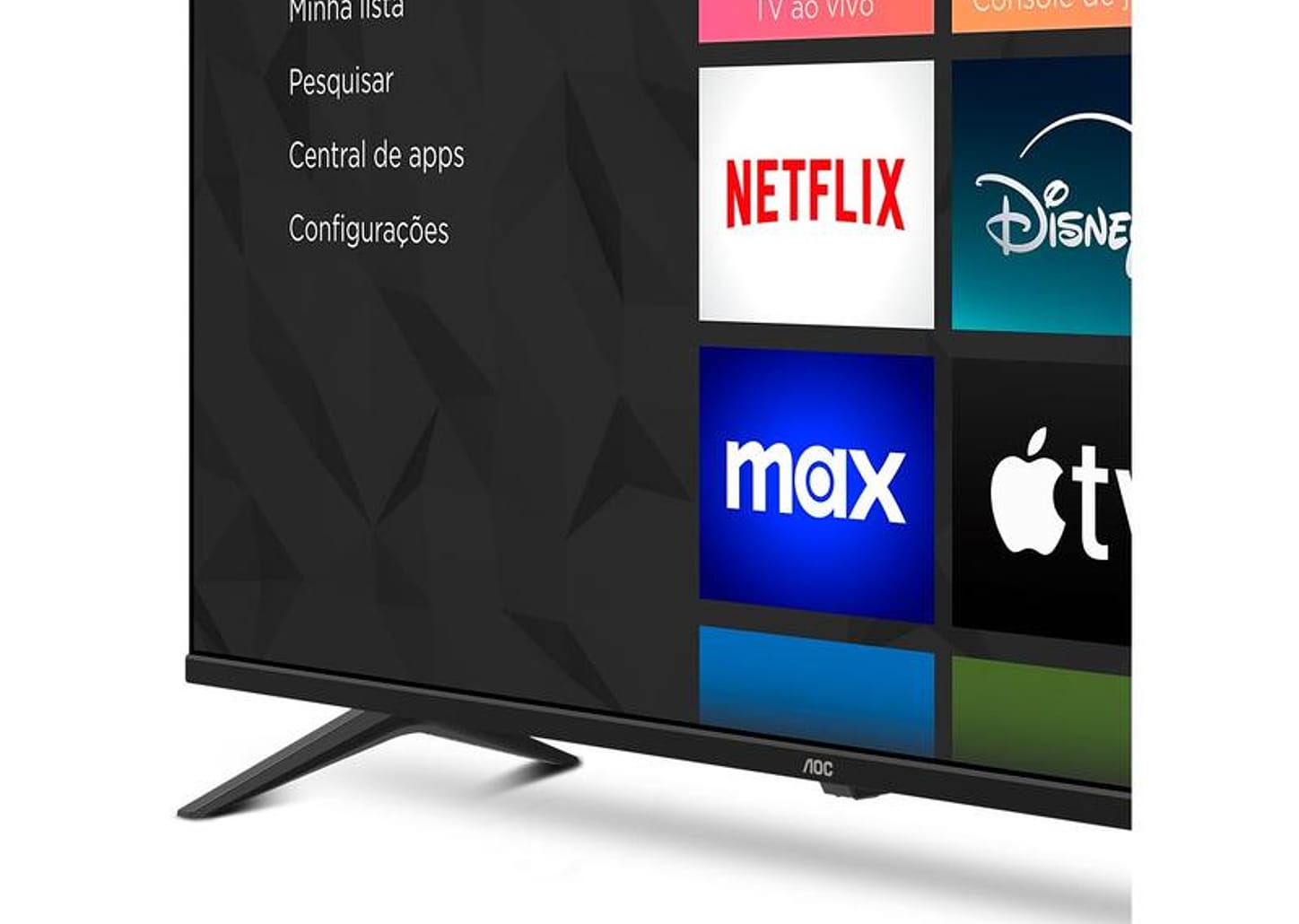 Smart TV 50" AOC 4K DLED Série 7045 50U7045/78G Roku TV Quad Core Google Assistente 3 HDMI