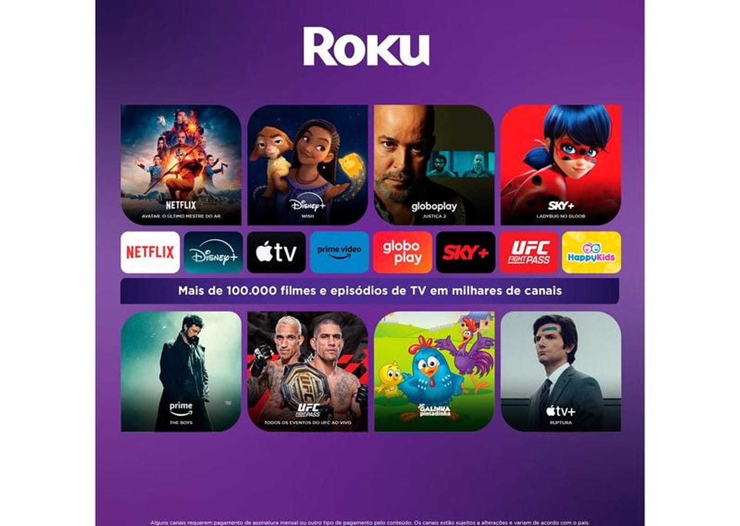 Smart TV 50" AOC 4K DLED Série 7045 50U7045/78G Roku TV Quad Core Google Assistente 3 HDMI