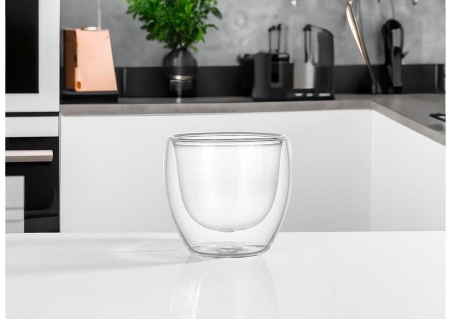 Jogo de Copos de Vidro de Café Parede Dupla 80ml 4 Peças Haus Concept Inspire