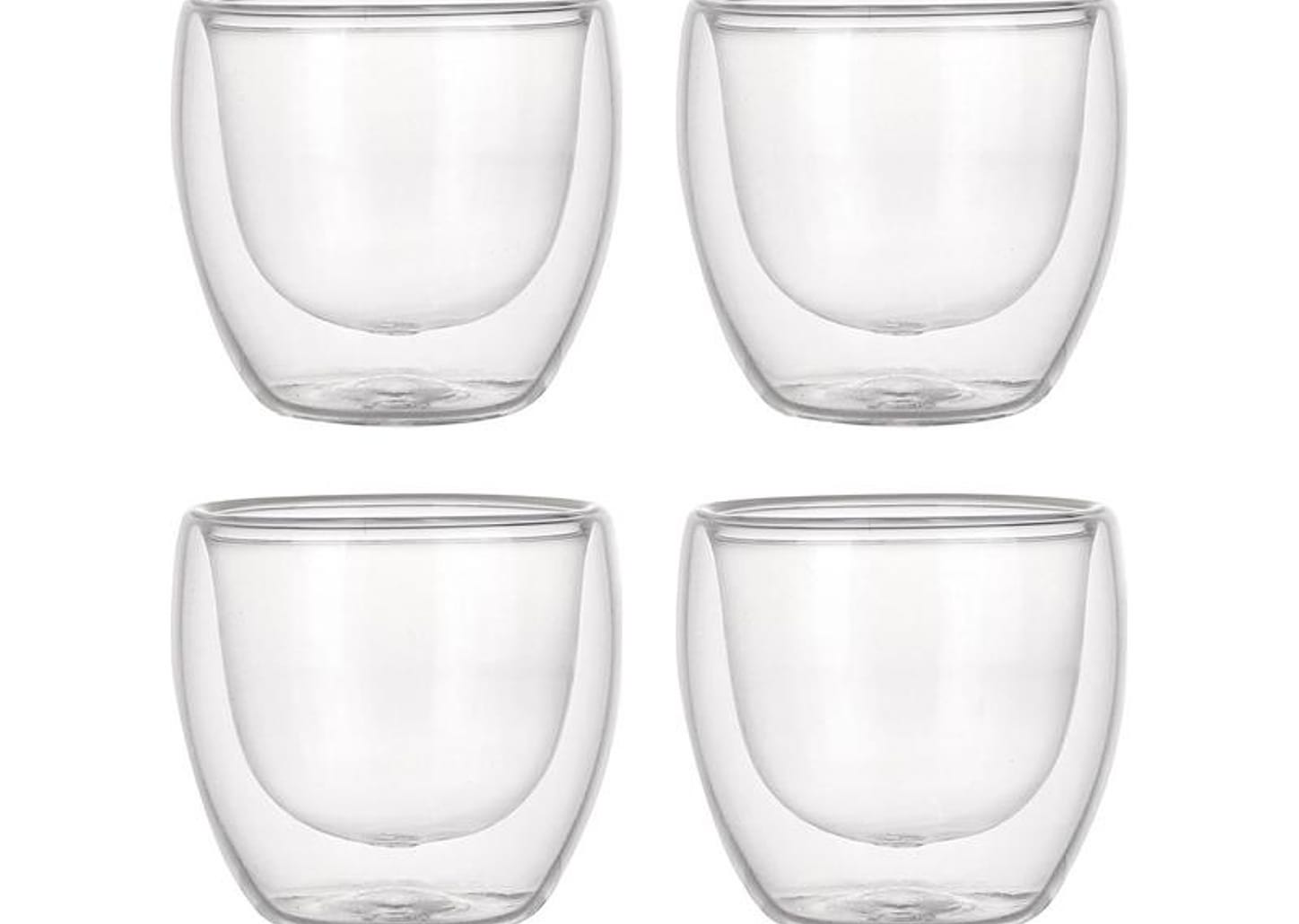 Jogo de Copos de Vidro de Café Parede Dupla 80ml 4 Peças Haus Concept Inspire