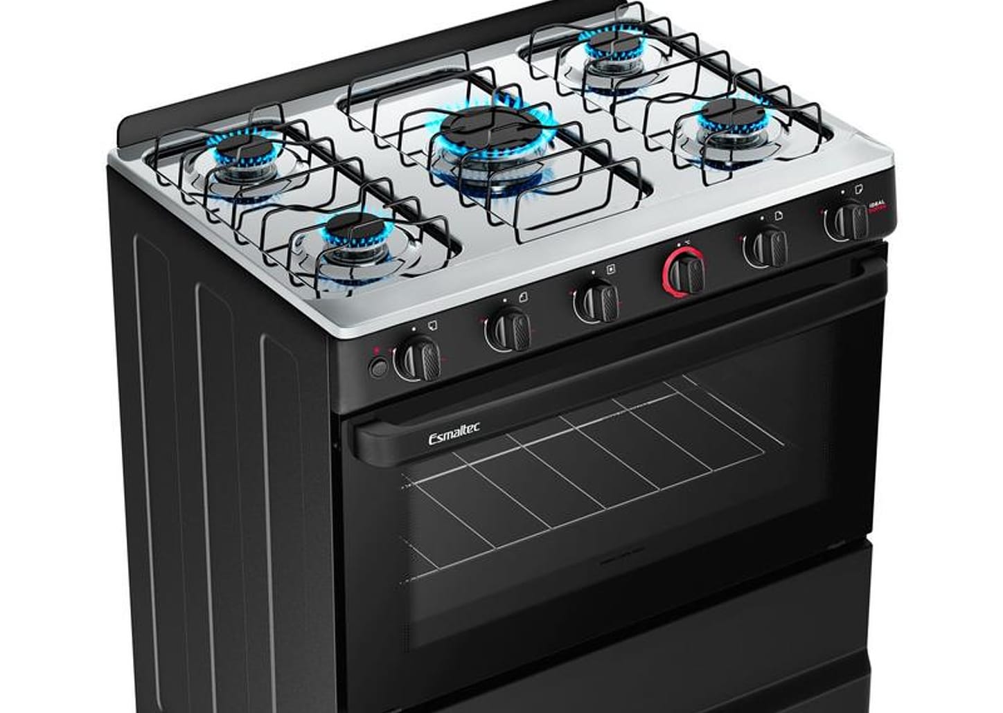 Fogão Elétrico 5 Bocas Esmaltec Ideal Super