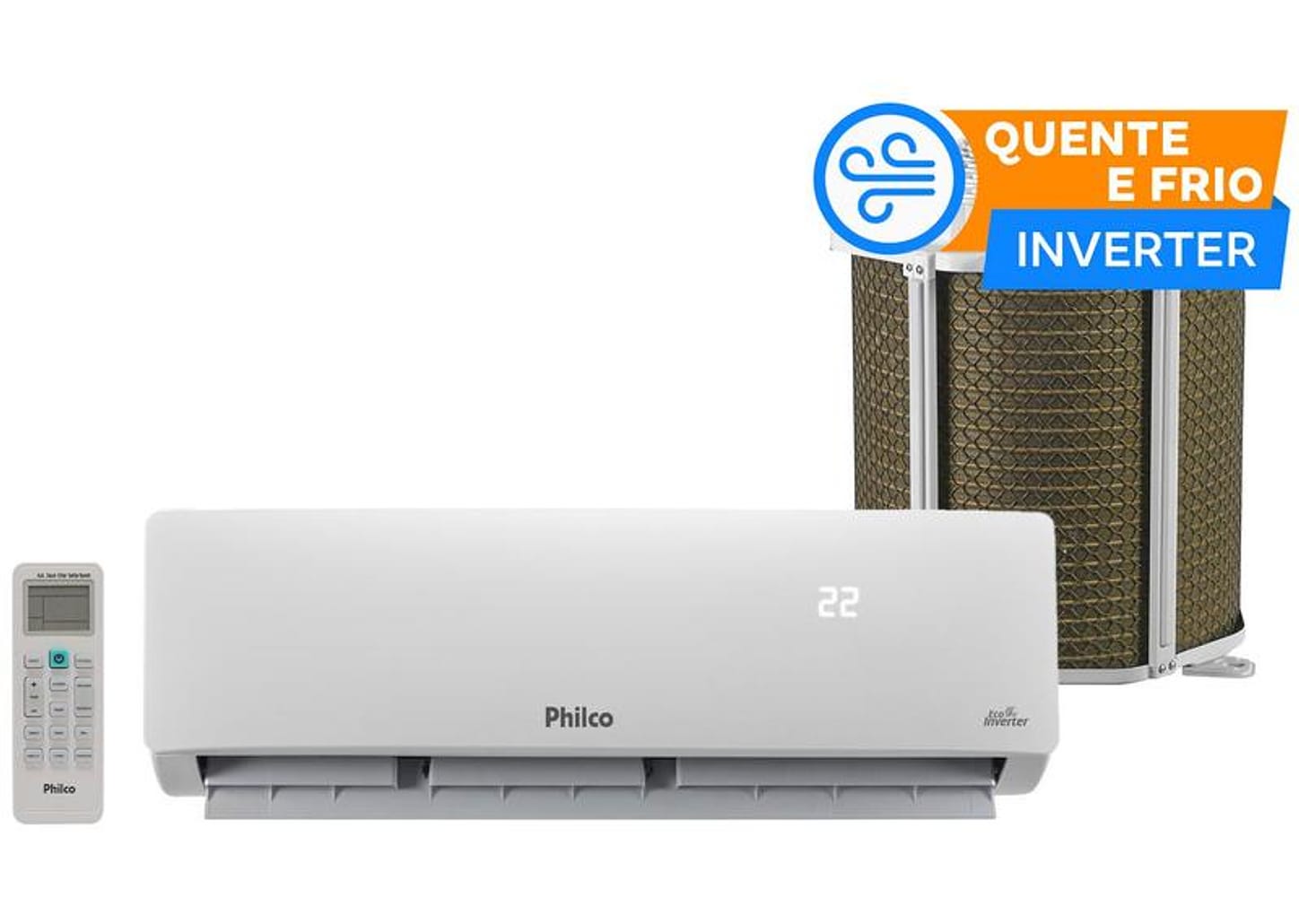 Ar-condicionado Split 9.000 BTUs Philco Eco Inverter Quente e Frio PAC9QC