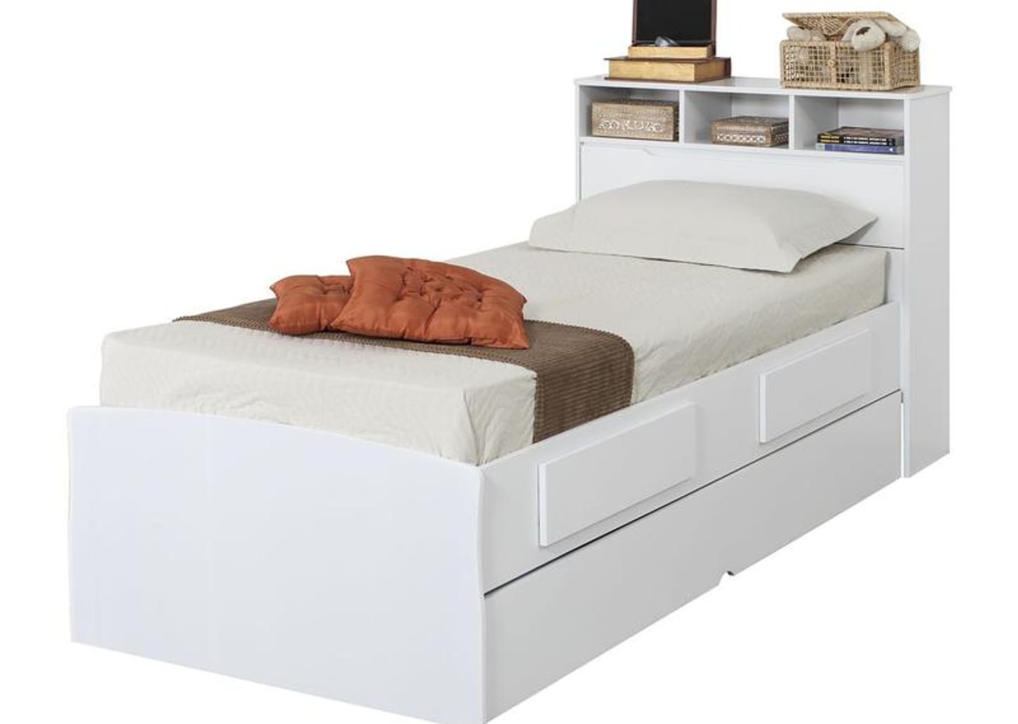 Cama Solteiro Baú 2 Gavetas Cama Auxiliar - Conquista Móveis Ravena