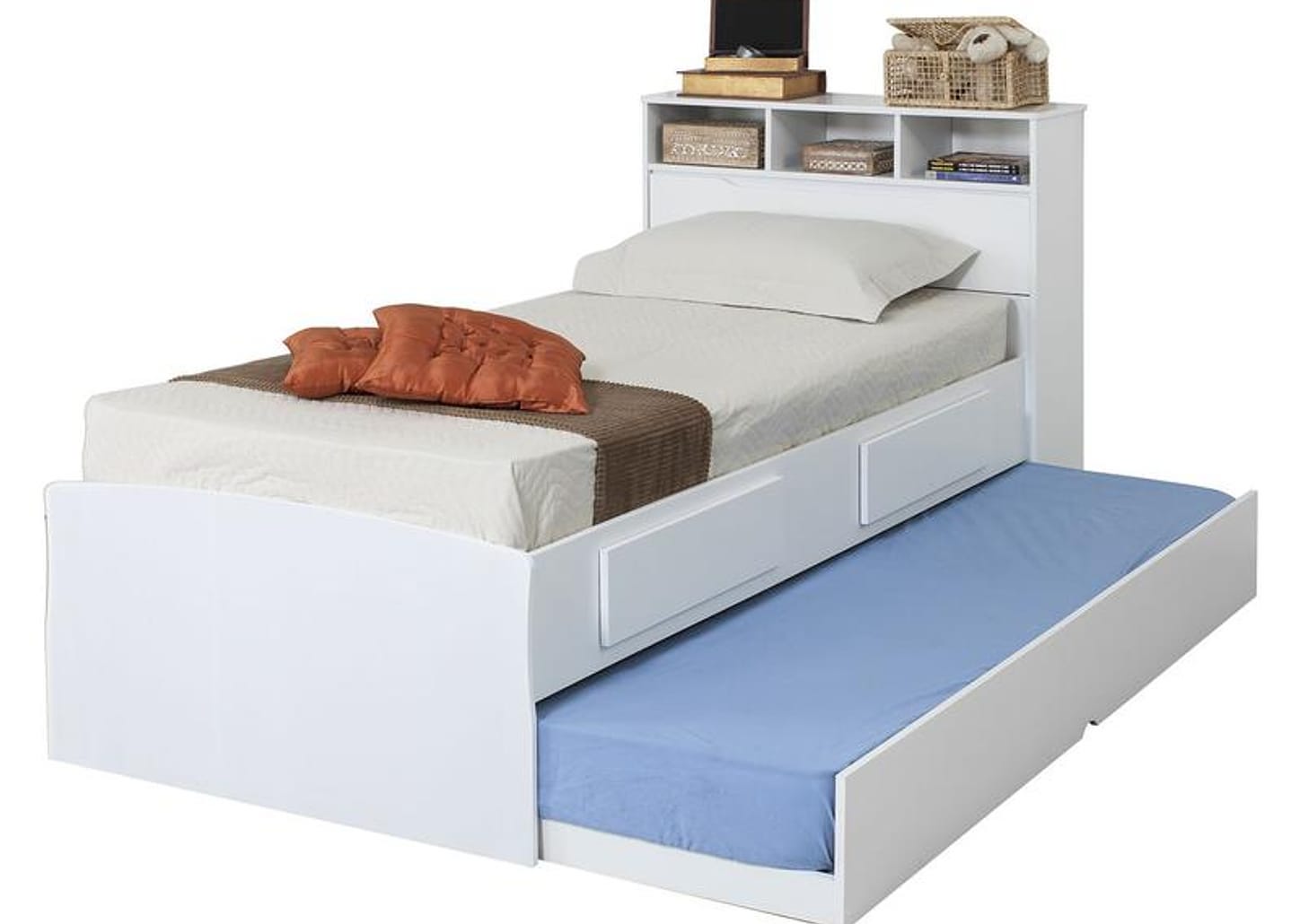 Cama Solteiro Baú 2 Gavetas Cama Auxiliar - Conquista Móveis Ravena