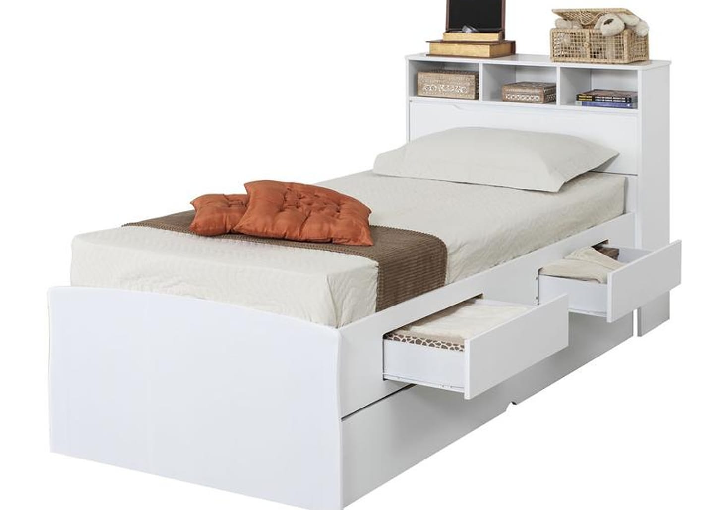 Cama Solteiro Baú 2 Gavetas Cama Auxiliar - Conquista Móveis Ravena