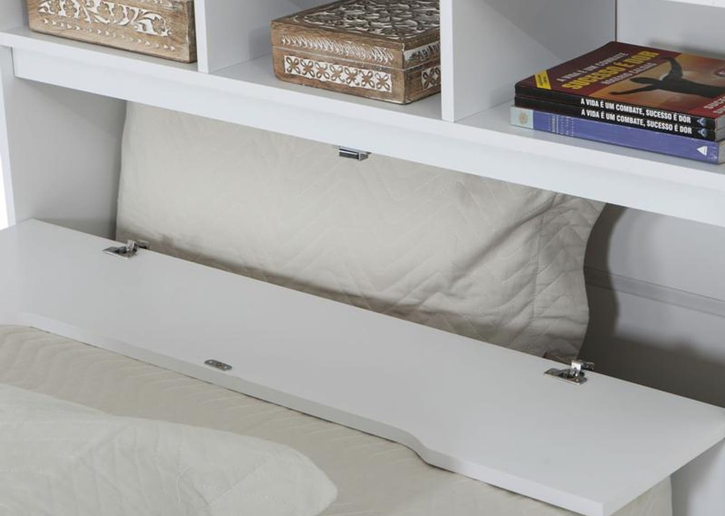 Cama Solteiro Baú 2 Gavetas Cama Auxiliar - Conquista Móveis Ravena