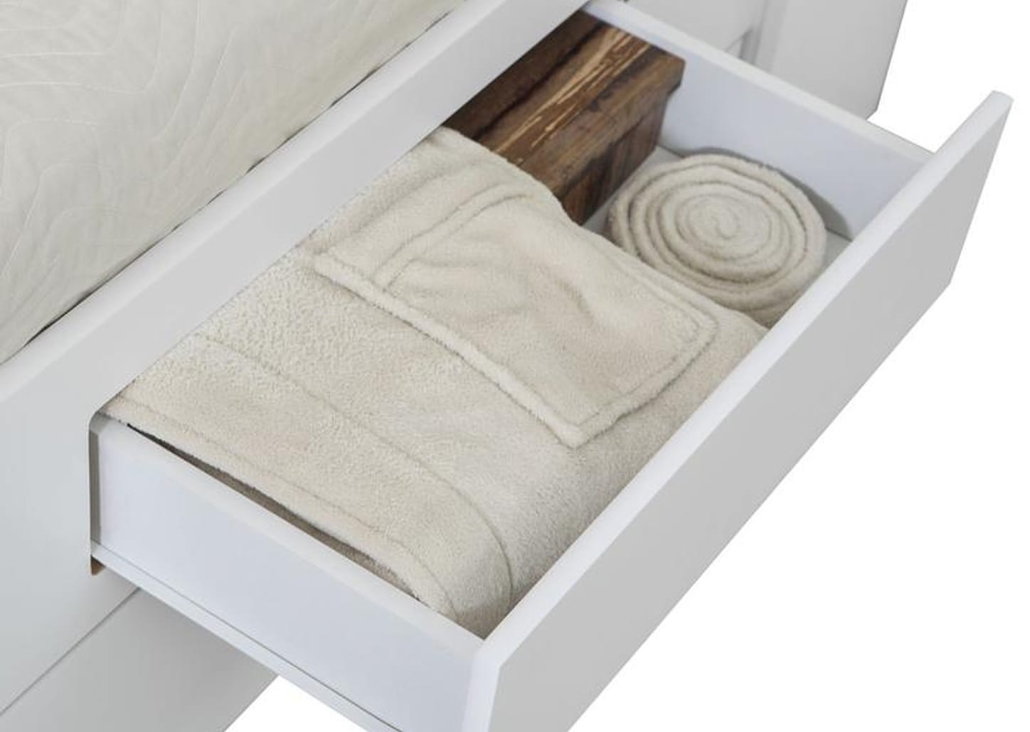 Cama Solteiro Baú 2 Gavetas Cama Auxiliar - Conquista Móveis Ravena