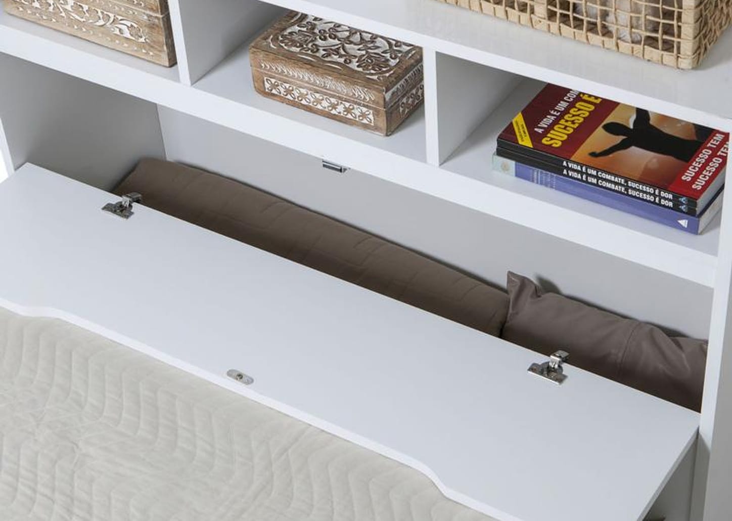 Cama Solteiro Baú 2 Gavetas Cama Auxiliar - Conquista Móveis Ravena