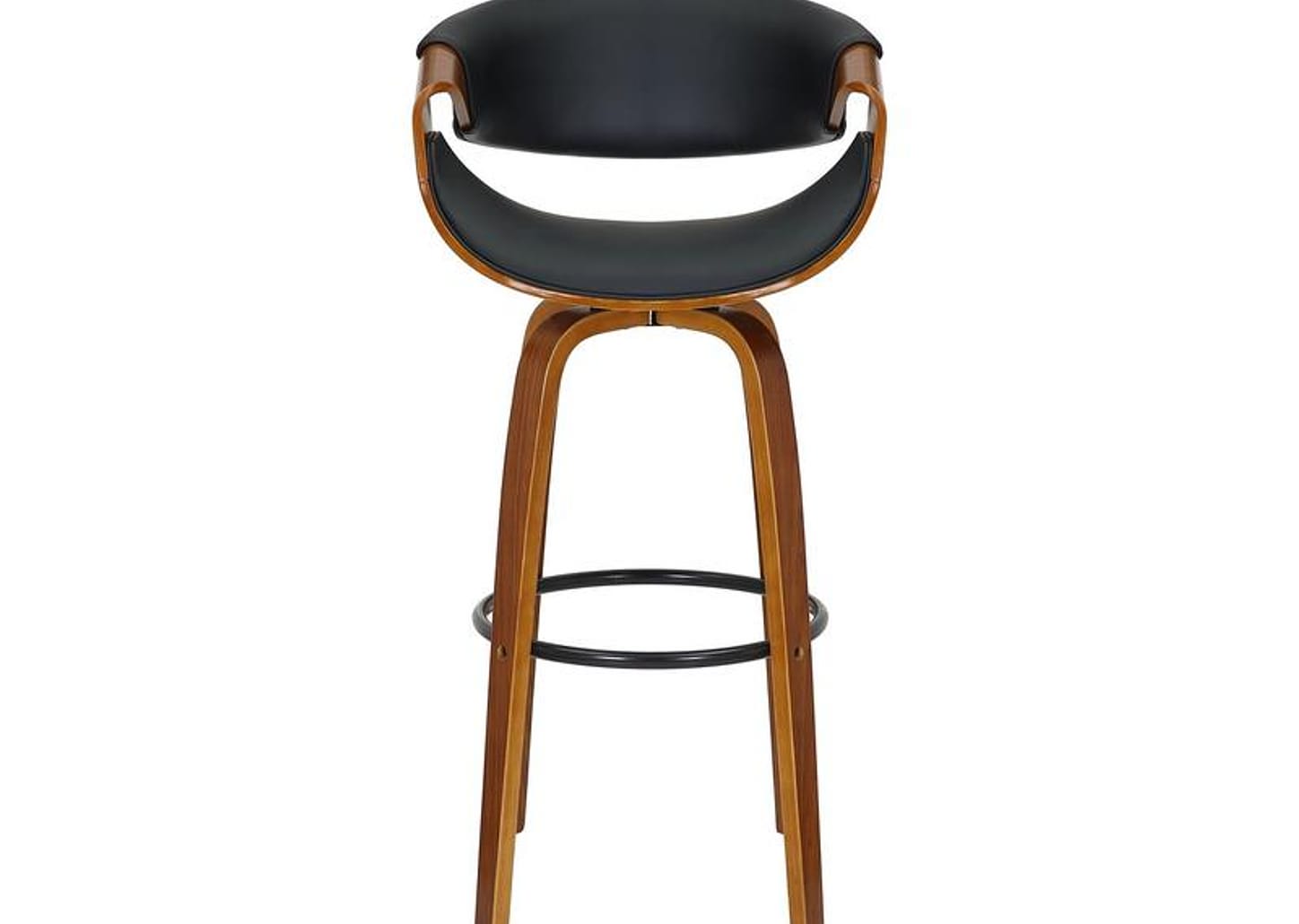 Banqueta Média de Madeira Giratória Preta Otello DSG-004