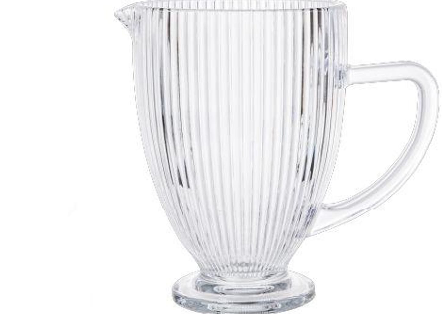 Conjunto de Jarra 1L e Copos 350ml de Vidro Haus Concept Canelado 7 Peças