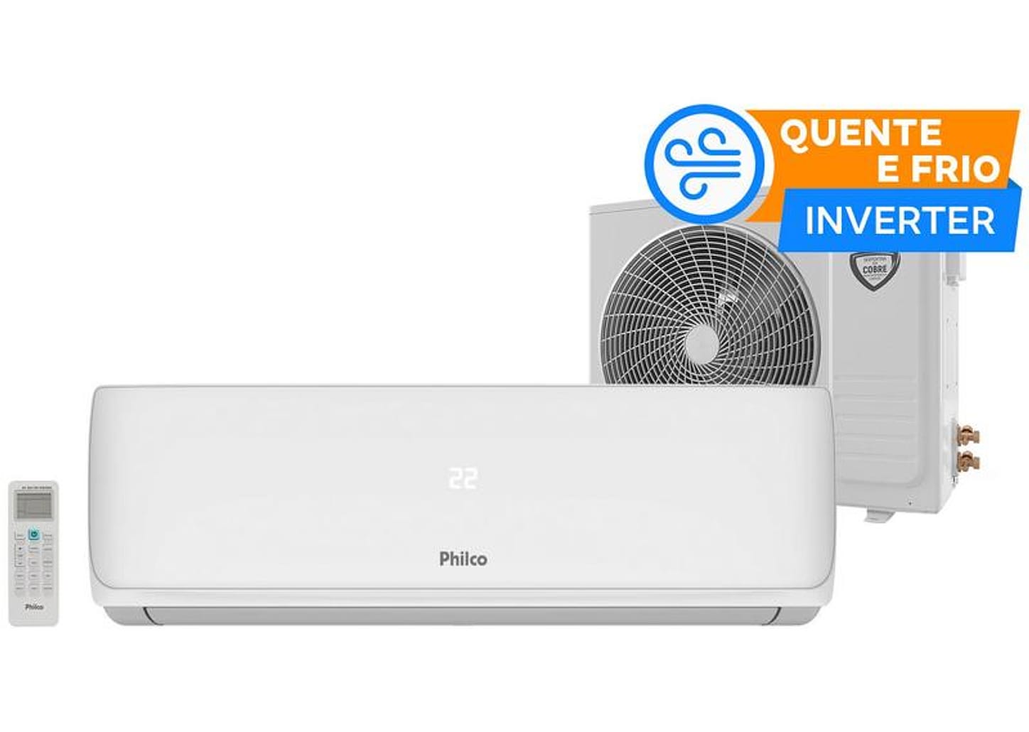 Ar-condicionado Split 18.000 BTUs Philco Inverter Quente e Frio PAC18QI