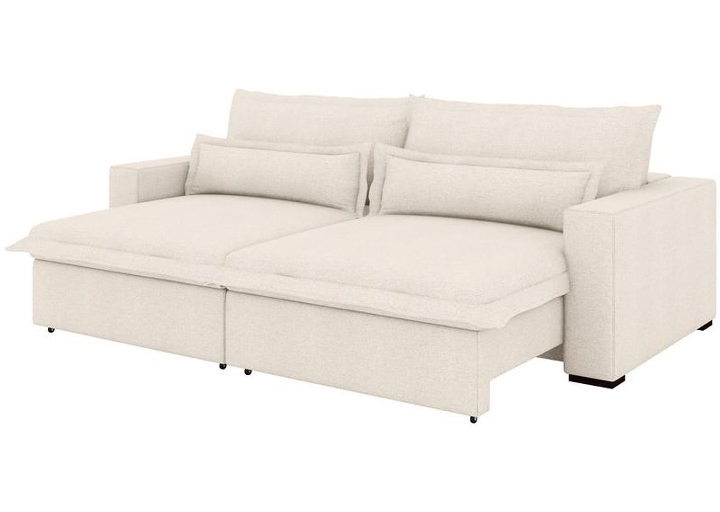 Sofá 4 Lugares Retrátil Reclinável Bouclé Mediterrâneo Bergamo Flexforma Estofados