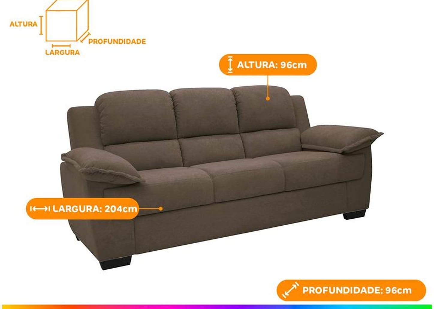 Conjunto de Sofás 2 e 3 Lugares Carmel Linoforte