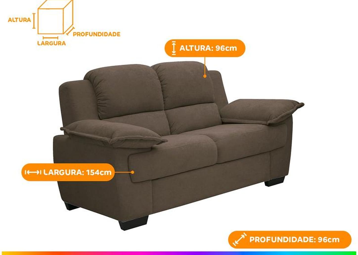 Conjunto de Sofás 2 e 3 Lugares Carmel Linoforte