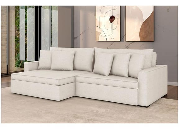 Sofá 3 Lugares Retrátil Reclinável Bouclé Mediterrâneo Peruggia Flexforma Estofados
