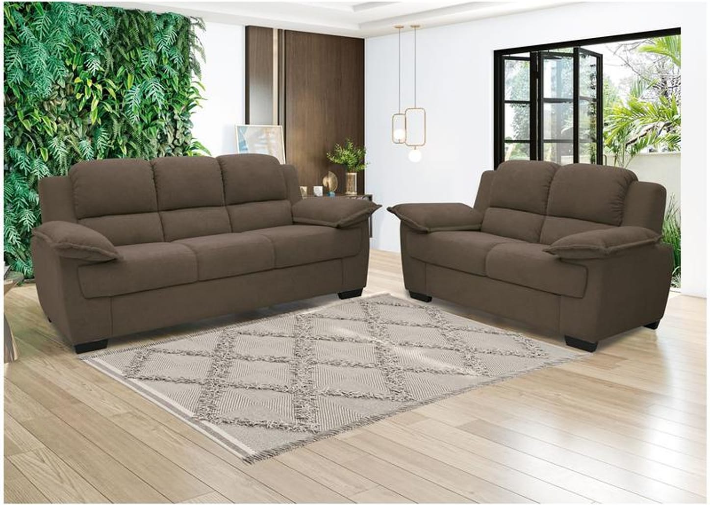 Conjunto de Sofás 2 e 3 Lugares Carmel Linoforte