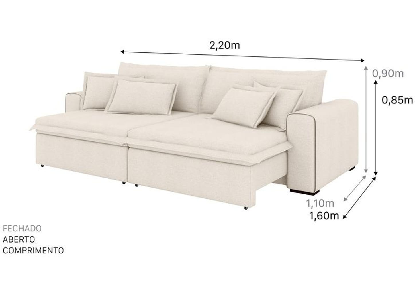 Sofá 4 Lugares Retrátil Recinável Bouclé Mediterrâneo Trentino Flexforma Estofados