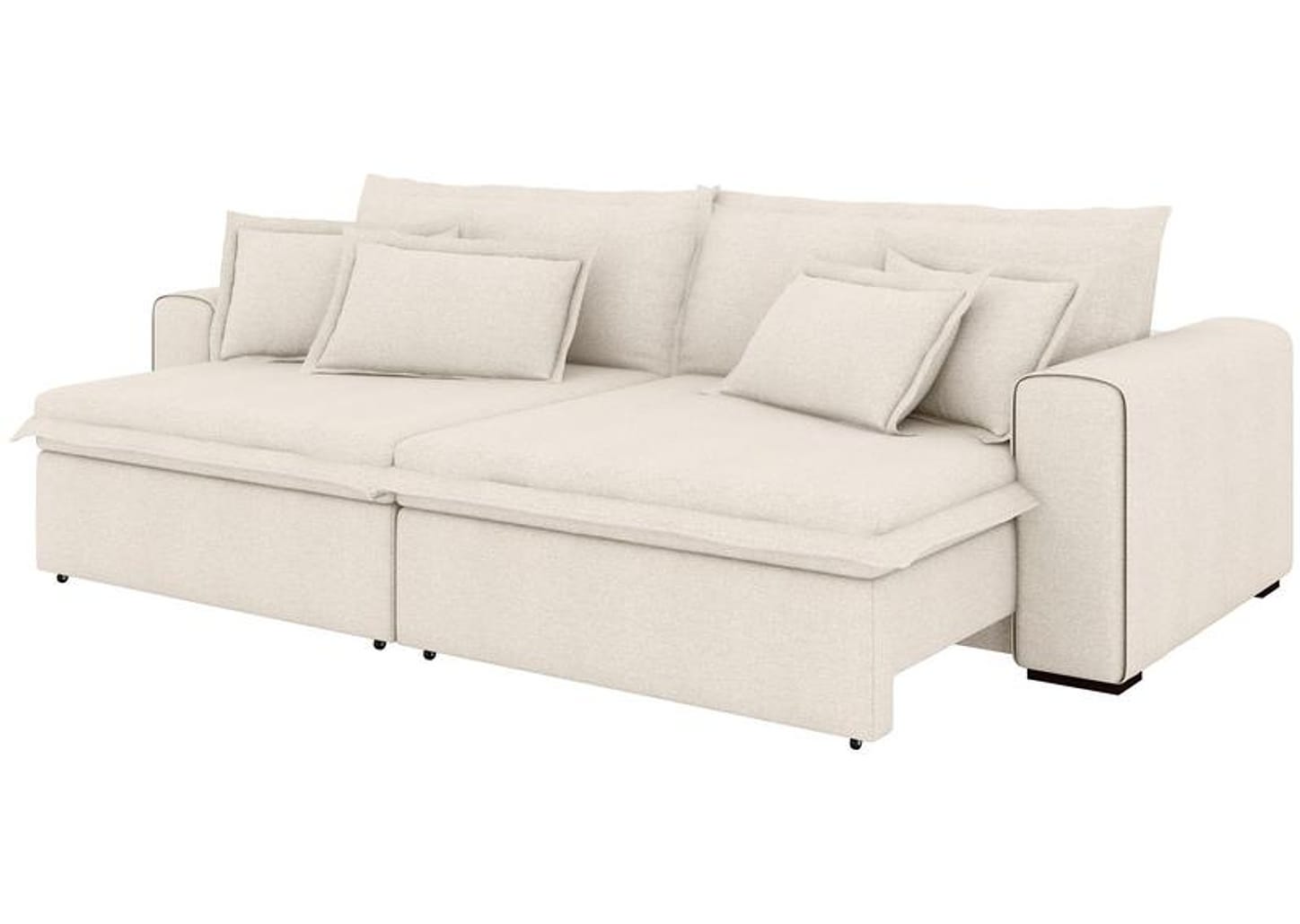 Sofá 4 Lugares Retrátil Recinável Bouclé Mediterrâneo Trentino Flexforma Estofados