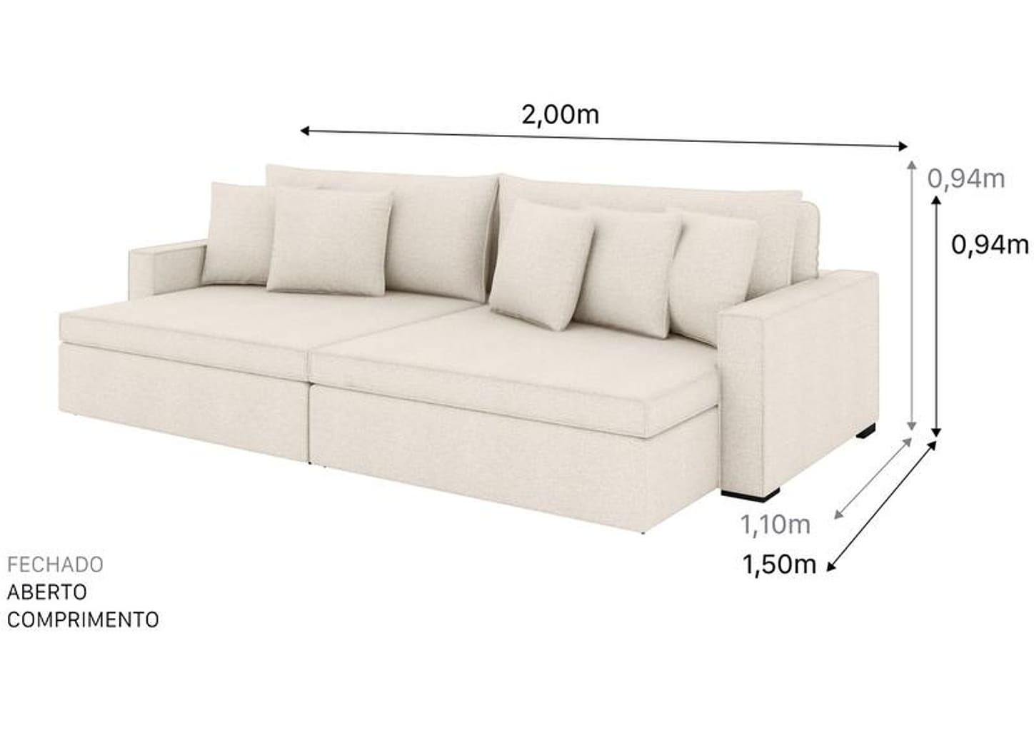 Sofá 3 Lugares Retrátil Reclinável Bouclé Mediterrâneo Peruggia Flexforma Estofados