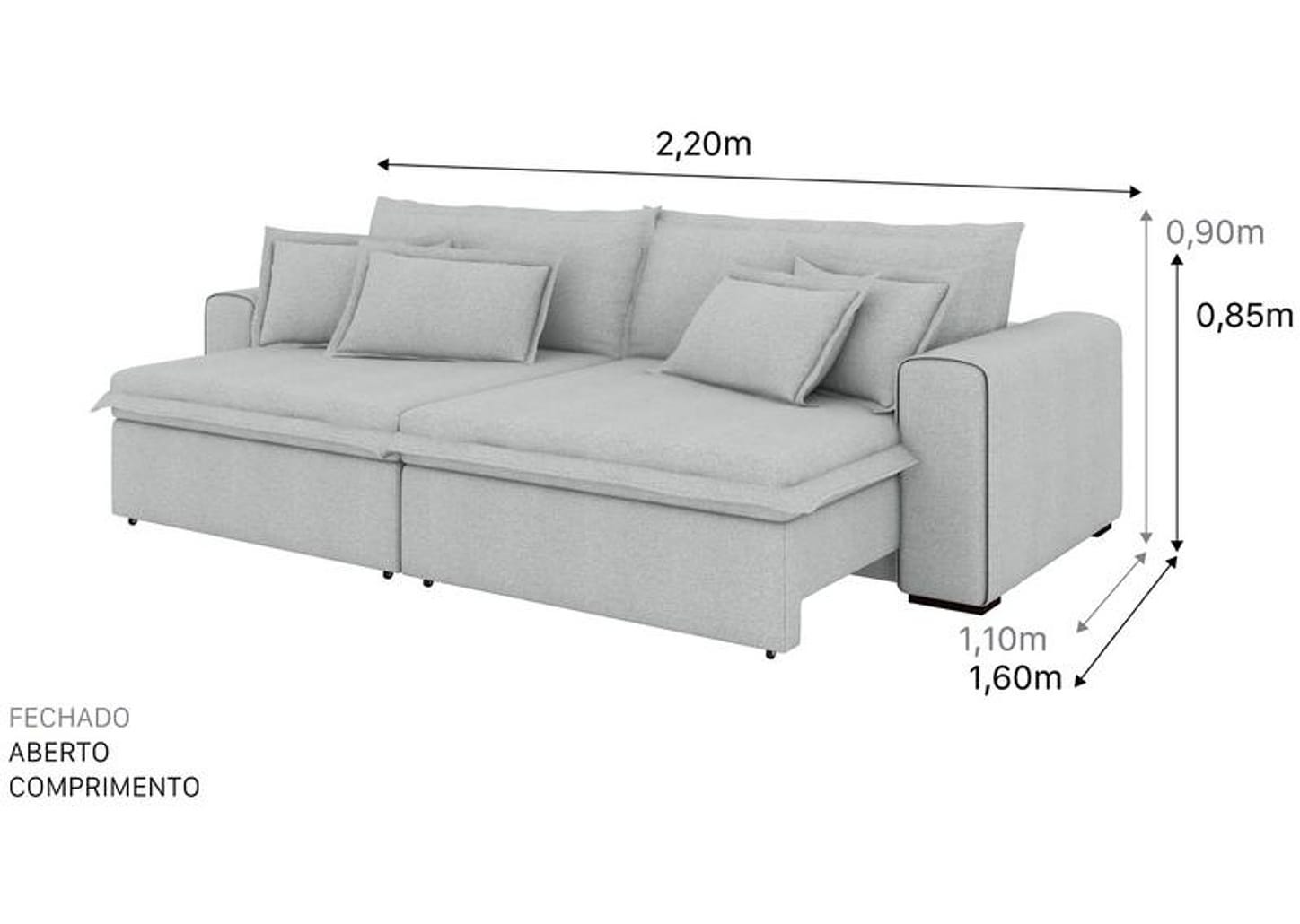 Sofá 4 Lugares Retrátil Recinável Bouclé Mediterrâneo Trentino Flexforma Estofados