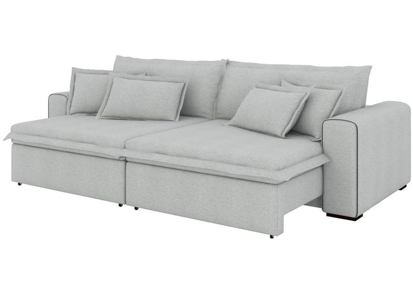 Sofá 4 Lugares Retrátil Recinável Bouclé Mediterrâneo Trentino Flexforma Estofados