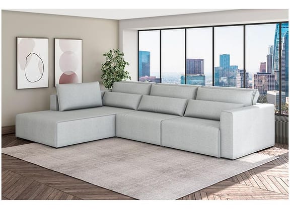 Sofá 6 Lugares Retrátil Reclinável Mediterrâneo Abruzzo Flexforma Estofados