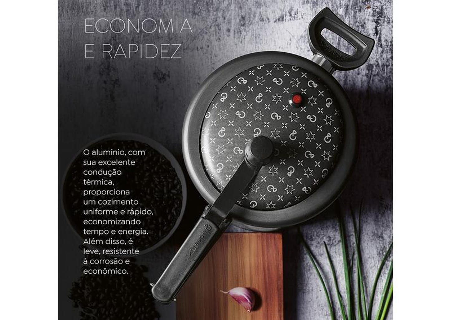 Jogo de Panelas Panelux Antiaderente de Alumínio Grafite 8 Peças Magnific