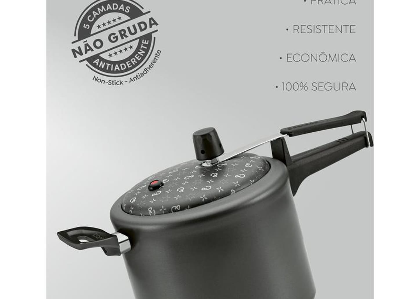 Jogo de Panelas Panelux Antiaderente de Alumínio Grafite 7 Peças Magnific