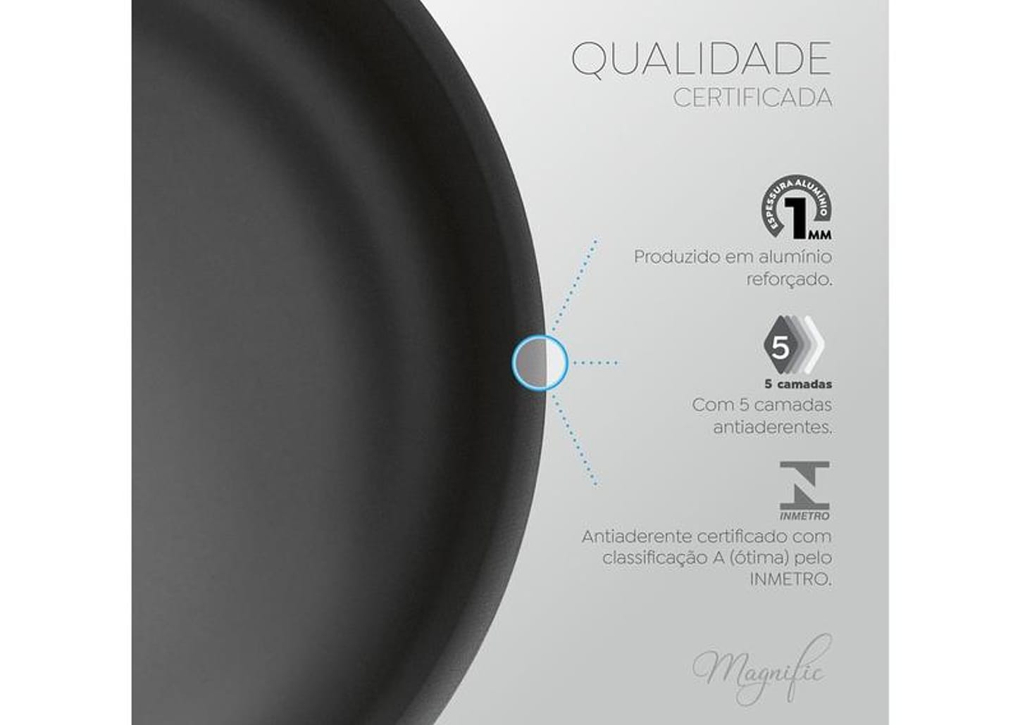 Jogo de Panelas Panelux Antiaderente de Alumínio Grafite 7 Peças Magnific