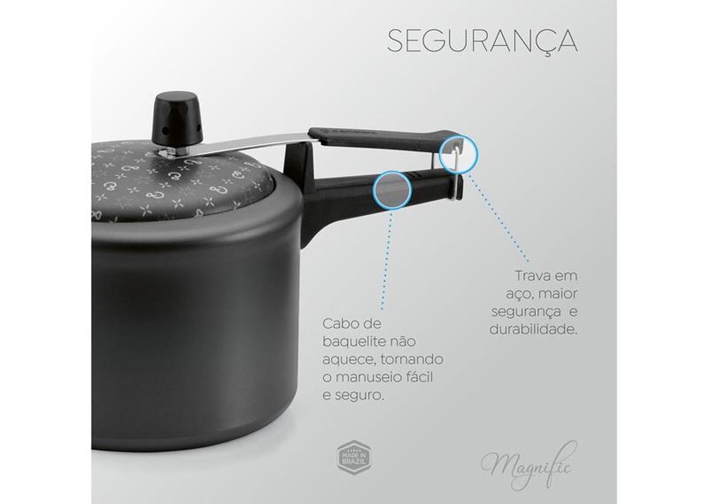 Jogo de Panelas Panelux Antiaderente de Alumínio Grafite 7 Peças Magnific