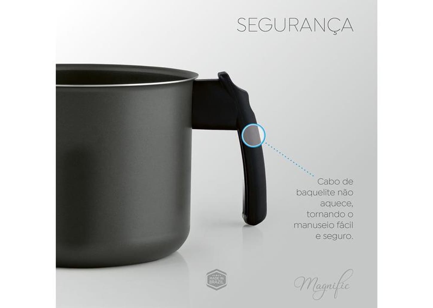 Jogo de Panelas Panelux Antiaderente de Alumínio Grafite 7 Peças Magnific