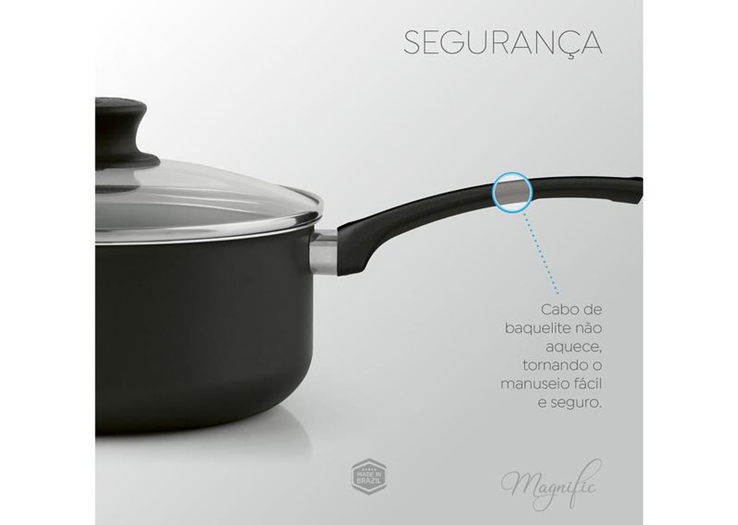 Jogo de Panelas Panelux Antiaderente de Alumínio Grafite 7 Peças Magnific