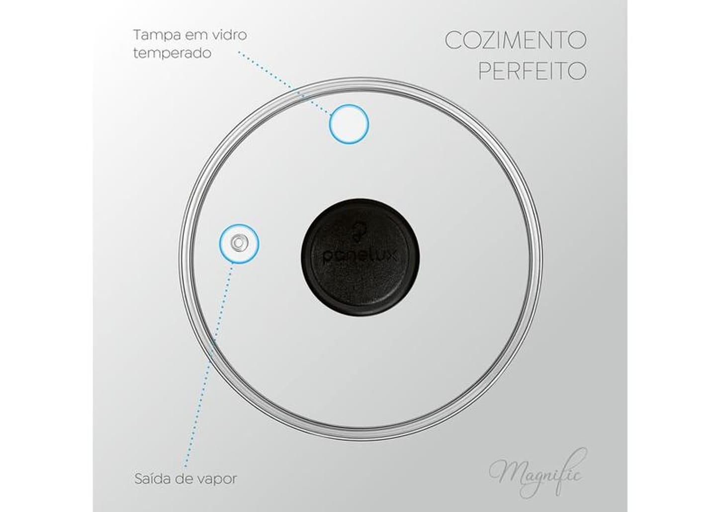 Jogo de Panelas Panelux Antiaderente de Alumínio Grafite 7 Peças Magnific