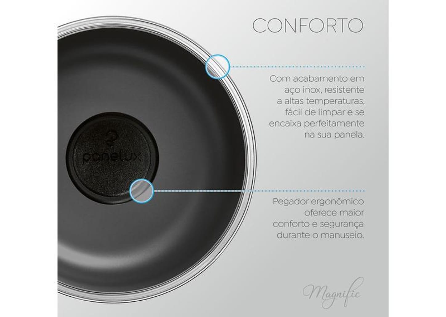 Jogo de Panelas Panelux Antiaderente de Alumínio Grafite 7 Peças Magnific