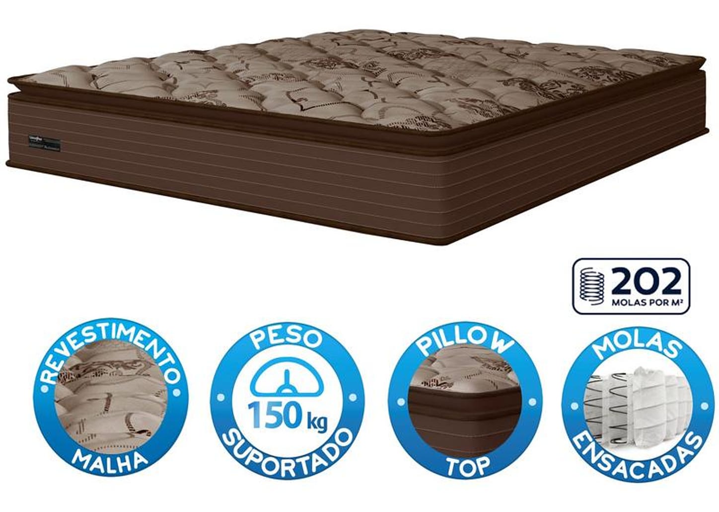 Colchão Queen Umaflex de Molas Ensacadas 29x158x198cm Resistence