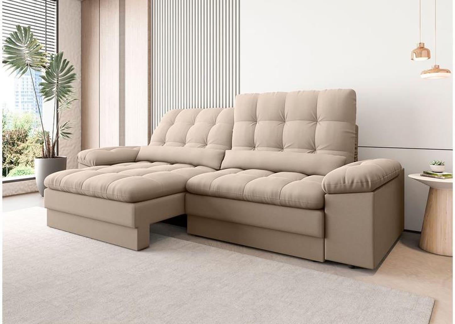 Sofá 4 Lugares Retrátil Reclinável Velosuede Cristal Next Sofás