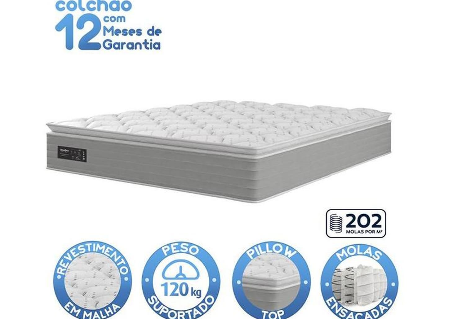 Colchão Queen Umaflex de Molas Ensacadas 33x158x198cm New Prada