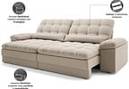 Sofá 4 Lugares Retrátil Reclinável Velosuede Cristal Next Sofás