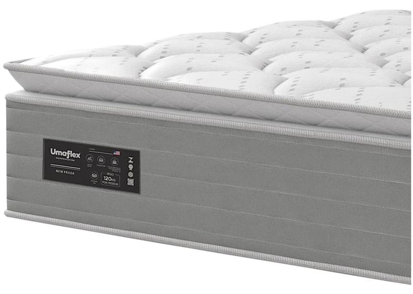 Colchão Queen Umaflex de Molas Ensacadas 33x158x198cm New Prada