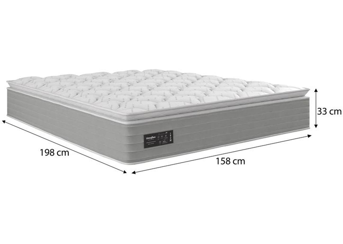 Colchão Queen Umaflex de Molas Ensacadas 33x158x198cm New Prada