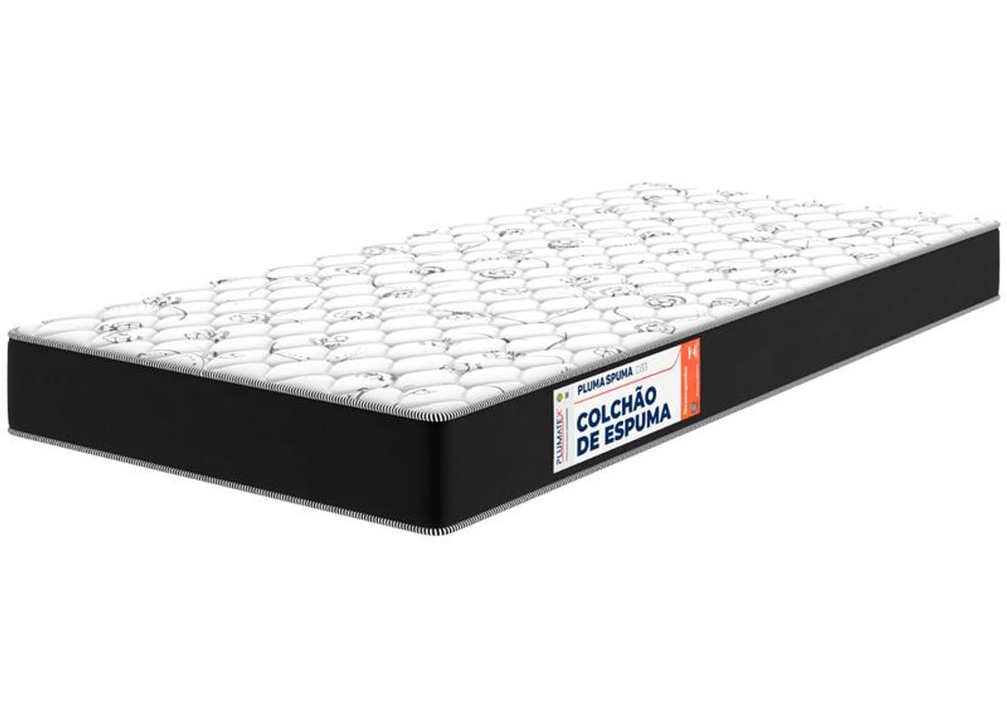 Colchão Solteiro Plumatex de Espuma D33 15x78x188cm Plumaspuma