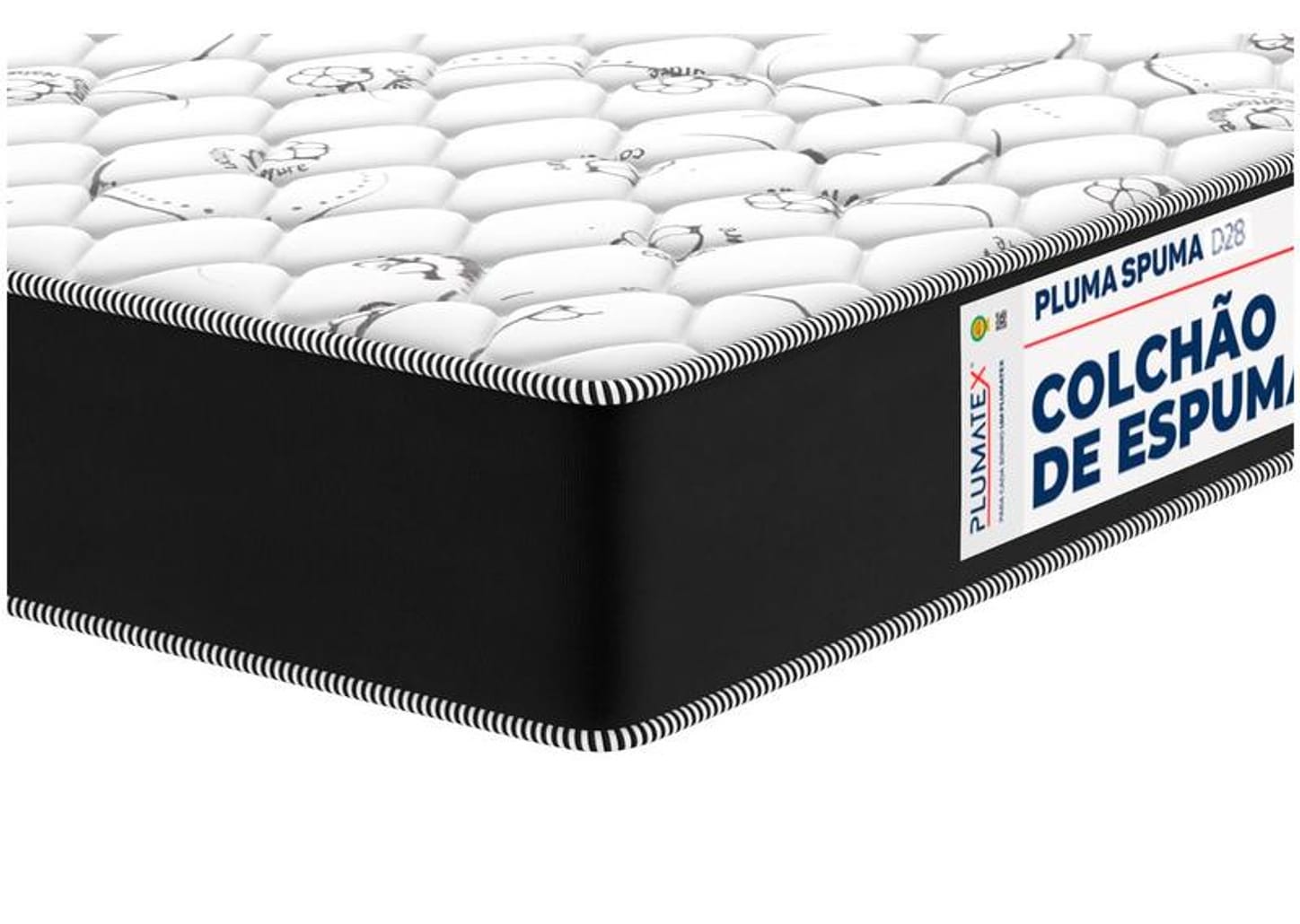 Colchão Solteiro Plumatex de Espuma D28 14x88x188cm Plumaspuma